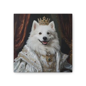 Royal Dog Canvas Art - Elegant Pet Portrait with Crown